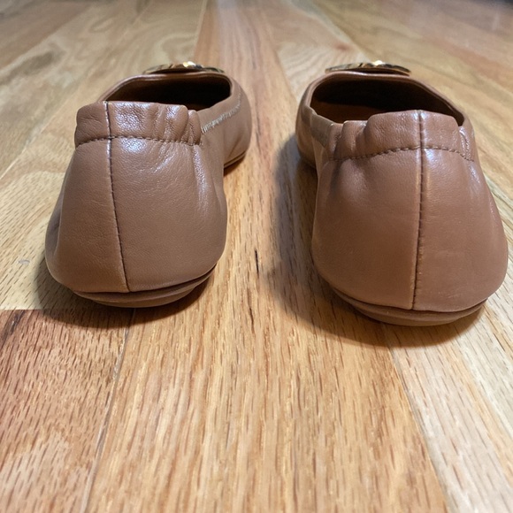 EUC Tory Burch Minnie Travel Ballet Flats - Royal Tan and Gold - Size 7.5 - Picture 4 of 11